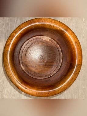 Handcrafted Wooden Bowl - Warm Natural Wood Tones